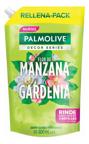 Repuesto de jabón líquido para Manos Palmolive Decor Series flor de manzana y gardenia 800ml