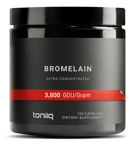 Toniiq Bromelain Ultra Concentrated 3600 Gdu/gram 120 Cáps Sabor Sin Sabor