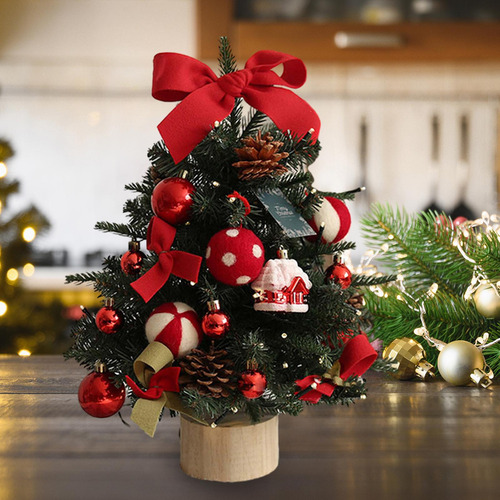 De Navidad Pequeño Árbol De Navidad Con Adornos De Bolas