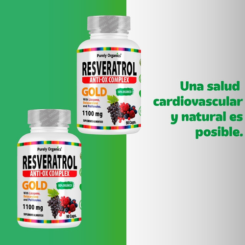 Combo 2 Resveratrol Anti-ox Complex Gold | 90 Caps Sabor Sin sabor