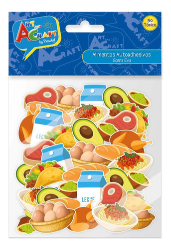 Stickers Figura Alimentos Goma Eva 50 Piezas Art And Craft