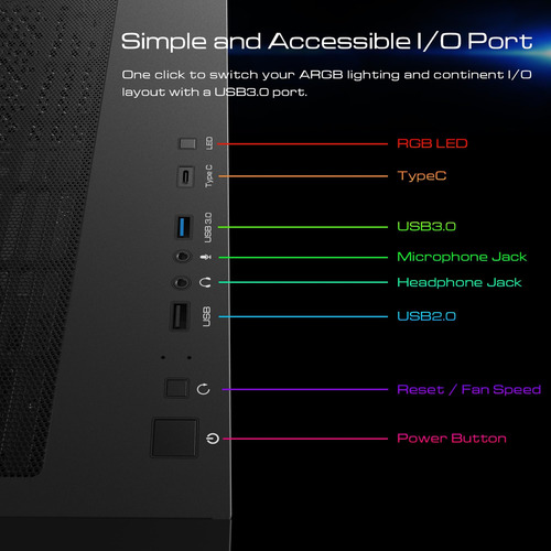 Gamdias Atx Mid Tower Gaming Pc Rgb Case De Cristal Y Excele