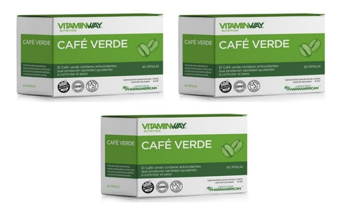 Suplemento Cafe Verde - Vitamin Way - 60 Capsulas X3