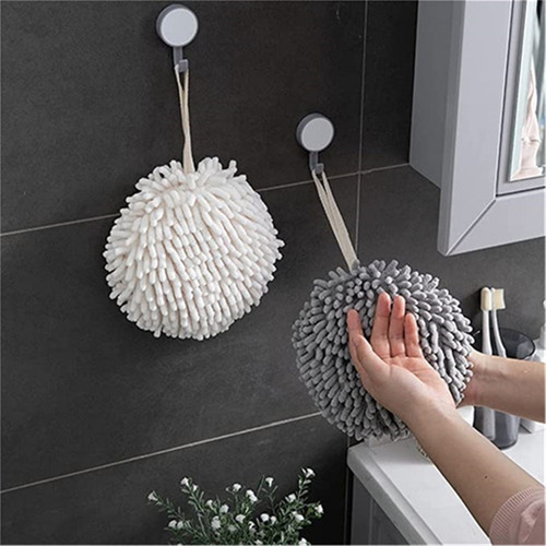 * 3pcs Soft Chenille Hanging Hand Towels For Bath