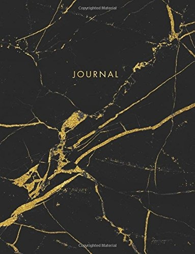 Journal Classic Black And White Marble With Gold Inlay And L
