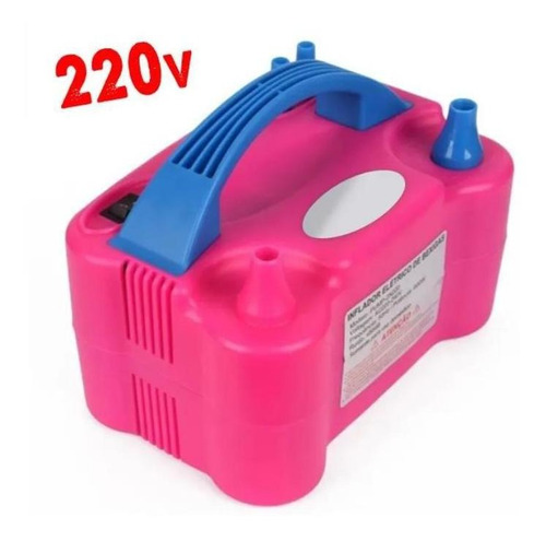 Inflador Compressor De Baloes 2 Bicos Rosa 220