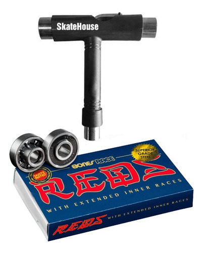 Bones Race Reds - Rodamientos De Patineta (8 Mm) Herram...