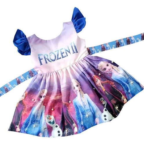 Vestido Para Niñas De Frozen Ana Y Elsa - Cs