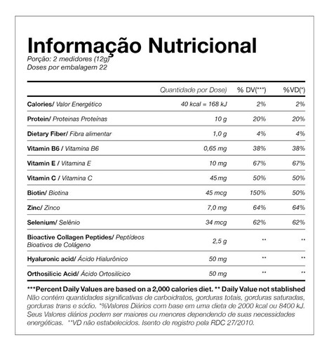 Collagen + Hyaluronic Acid E Biotin (264g) - Sabor: Morango Morango