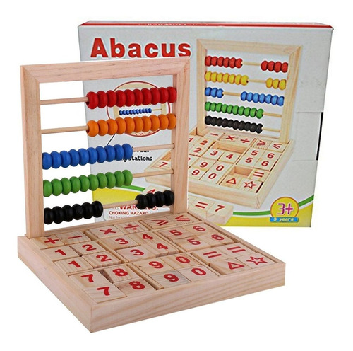 Abaco Numeros Madera Juegos Didacticos Niño Matemática Sumas