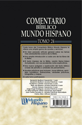Comentario Mundo Hispano 1-3 Juan, Apocalipsis, De Vários. Editorial Mundo Hispano En Español