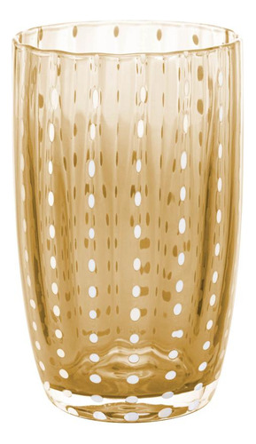 2 Copos Altos Wolff Orquídea De Vidro Âmbar 500ml