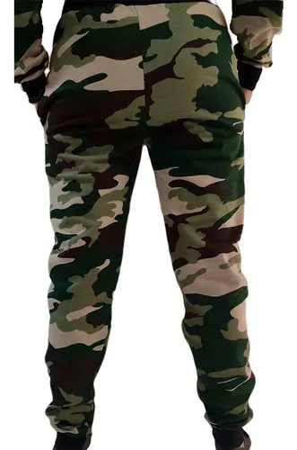 Cal a Moletom Camuflada Militar Jogger Feminina Skinny Slim