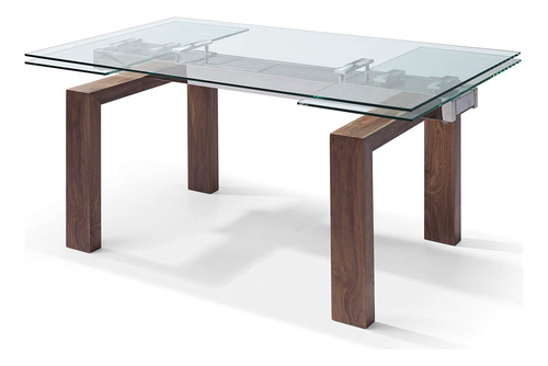 Whiteline Modern Living Davy Mesa De Comedor Extensible 1/2 Color De La Tapa Color De Las Patas