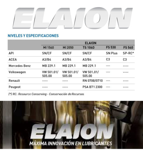 Elaion F30 10w-40 X 6 Lts (4 Lts + 1 Lt + 1 Lt)