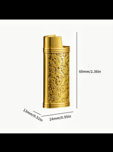 Funda Porta Encendedor Tipo Bic Mini Metal Acero Inox Cromo