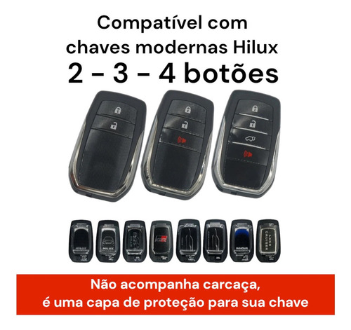, Qc Llavero Metálico Funda Llave Toyota Hilux Sw4 Rav4 Srx