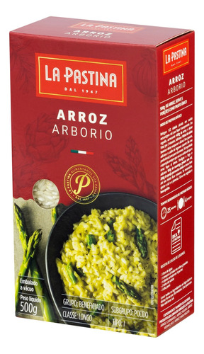 Arroz Arbório Tipo 1 La Pastina Caixa 500g