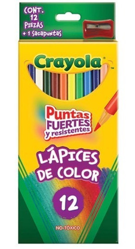 Colores Surtidos Crayola Forma Redondo Madera Caja 12 Piezas