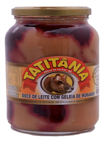 Doce De Leite Caseiro C/ Geleia Morango Tatitania Vidro 680g