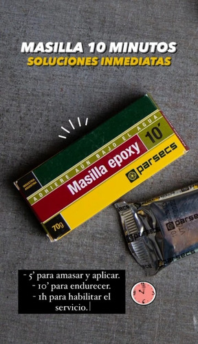 Imagen 1 de 4 de Masilla Epoxy 10 Minutos Repara Todo Tipo De Caños