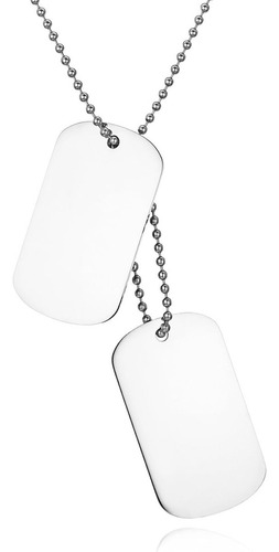 Collar Para Hombre Con Grabado, 2 Placas De Identificación Militares, Estilo Ejército, Colgante Con Cadena De 70 Cm, Color Blanco Y Negro Agregar Un Cuadro De Visualización