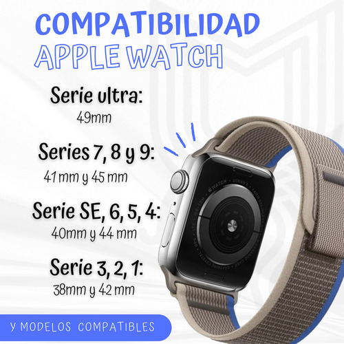 Correa Compatible Con Apple Watch Modelo Trail Loop De Nylon