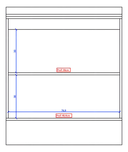 Balcão Milla Mdf 2 portas branco 80cm Carraro