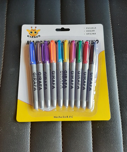 Kit De 10 Marcadores Artículos Escolares 