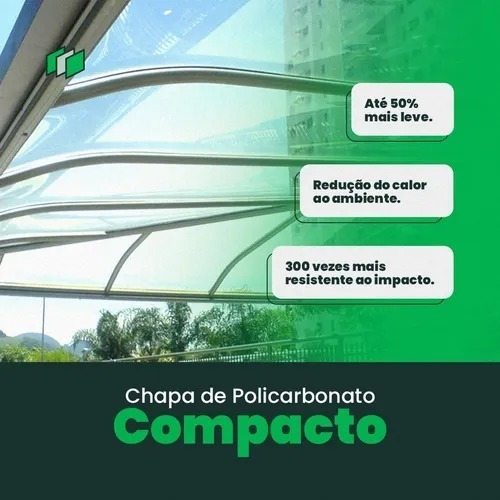 Chapa Policarbonato Compacto Transparente Sob Medida 2mm