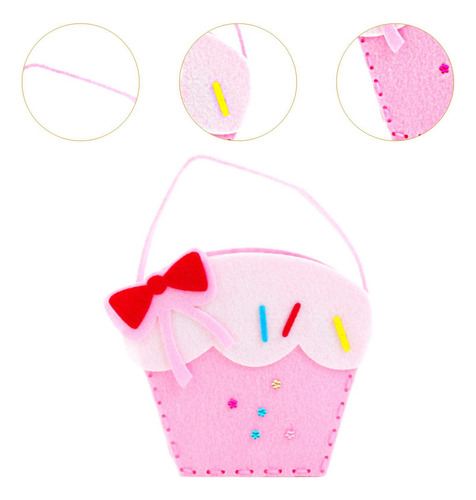 0 Kit De Costura Diy Bolso De Mano De Fieltro Ligero Helado