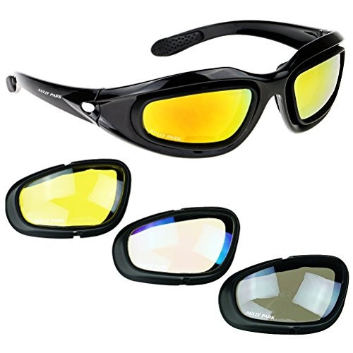 Gafas Polarizadas Para Motocicleta Con Marco Negro Y 4