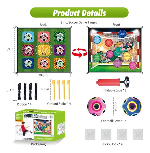 Juego De Fútbol Para Niños 180 X 150 Cm Con 2 Bolas