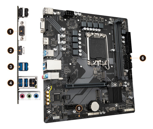 Tarjeta Madre Gigabyte Micro-atx B760m H Ddr4 1700 64gb Ddr4