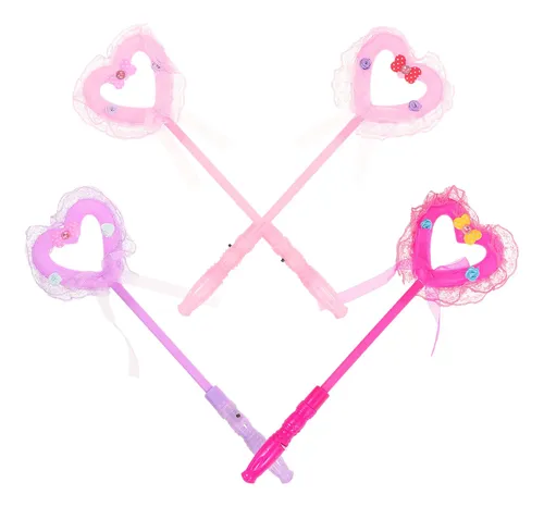 Toyvian 3 Varitas De Hadas Con Lentejuelas En Forma De Corazón – Accesorios Para Disfraces Y Fiestas Infantiles, Pack De 3 Colores