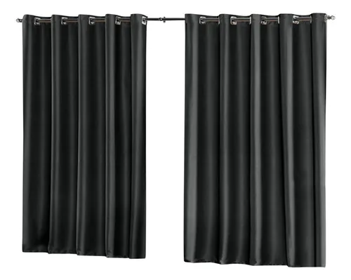 Cortina Blackout Em Tecido 2,80X1,80 Corta Luz 100% Cor Preto