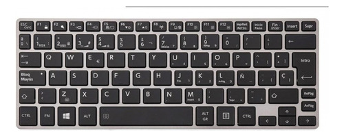 Teclado Para Laptop Toshiba Portege Z30-a, Marco Plateado