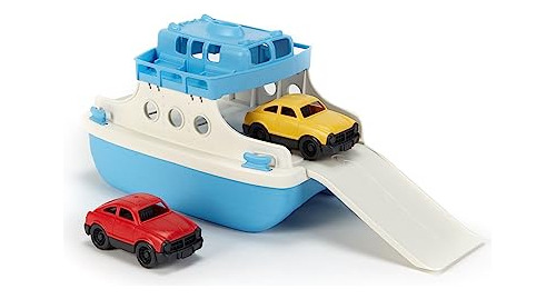 Green Toys Ferry Bote Con Miniautos De Juguete Para Bañera,