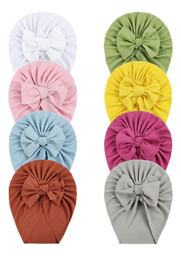 Angla Bebe Ninas Turbante, Paquete De 8 Colores 4