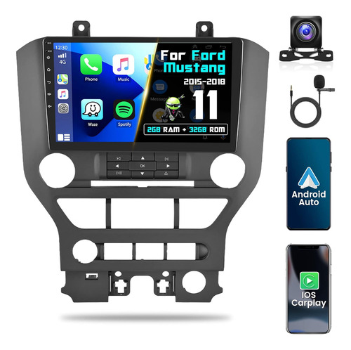 Estéreo Para Ford Mustang 2015-2018 Android Carplay 2g+32g