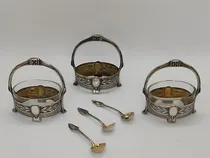 Comprar Antiguos Saleros De Plata Con Cucharas