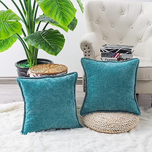 Funda Almohada Algodón Liso Decoración Sofá Casa Granja