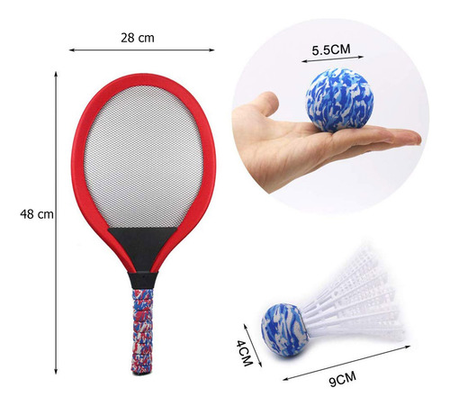 1 Par De Raquetas De Tenis Y Bádminton Para Niños Jugando Al