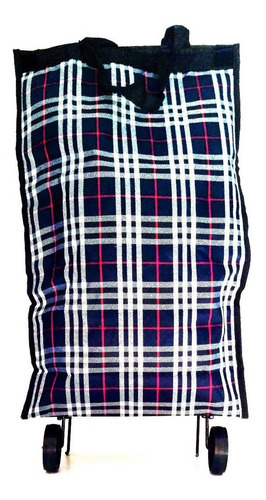 Bolsa Plegable De Mandado Con Ruedas Color Azul marino