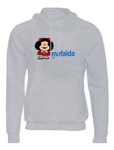 Buzo Gris Canguro Mafalda Quino Hombre Mujer Niños Hoodie