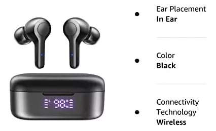 Mozoter Auriculares Inalámbricos Bluetooth 5.3, Graves Ruido