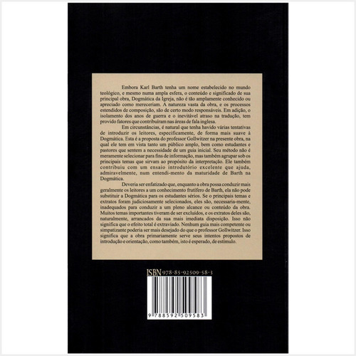 Livro Dogmática Eclesiástica Karl Barth Fonte Editorial