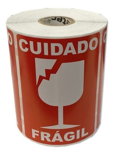 Imagen 8 de 9 de 2000 Etiquetas Frágil Cuidado Autoadherible 102x76 Mm C1