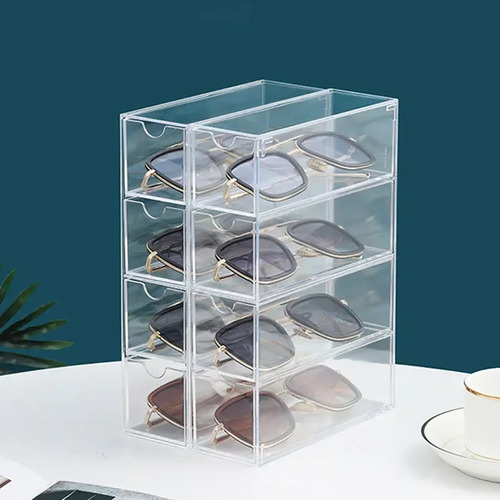 X Caja De Almacenamiento Apilable Para Gafas Acrílicas
