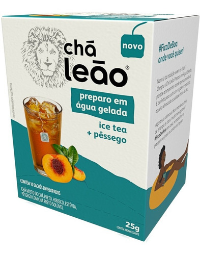 Chá Leão Água Gelada - Ice Tea E Pêssego 10 Sachês